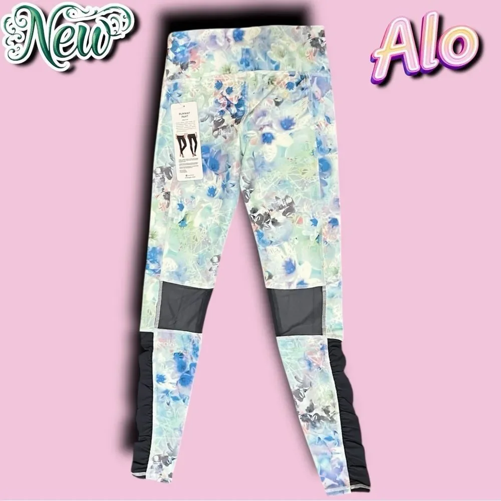 NWT ALO Yoga Runway Pant - XS - Floral Camo/Blue Mesh